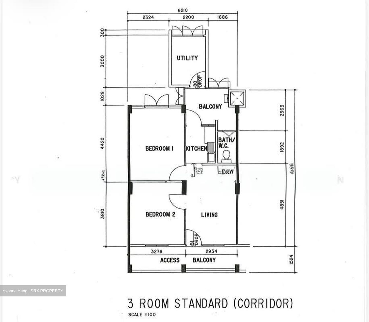 Blk 30 Jalan Klinik (Bukit Merah), HDB 3 Rooms #597511031